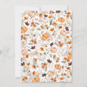 Girl Boho Pumpkin Baby shower Kaart (Achterkant)