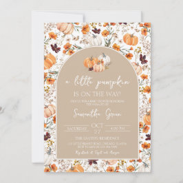 Girl Boho Pumpkin Baby shower Kaart