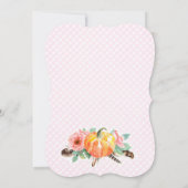 Girl Boho Pumpkin Baby shower nodigt Kaarten uit (Achterkant)