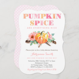 Girl Boho Pumpkin Baby shower nodigt Kaarten uit