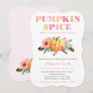 Girl Boho Pumpkin Baby shower nodigt Kaarten uit
