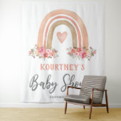 Girl Boho Rainbow Baby shower Tapestry Wandkleed (In situ)