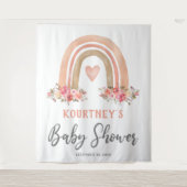 Girl Boho Rainbow Baby shower Tapestry Wandkleed (Voorkant)