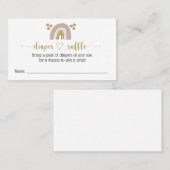 Girl Boho Rainbow Diaper Raffle Enclosure Kaart Visitekaartje (Voorkant / Achterkant)