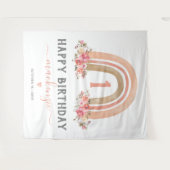 Girl Boho Rainbow First Birthday Tapestry Wandkleed (Voorkant (horizontaal))