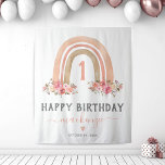 Girl Boho Rainbow First Birthday Tapestry Wandkleed<br><div class="desc">De roemeense roze roze floralen van een roze roze waterverf met een simpele witte achtergrond,  een mooie roze regenboog van een boho,  en een moderne sjabloon die je gemakkelijk kunt aanpassen.</div>