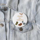 GIRL Boho T rex dinosaurus Ronde Button 7,6 Cm (In situ)