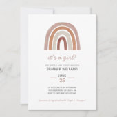 Girl Boho Waterverf Rainbow Baby shower Kaart (Voorkant)