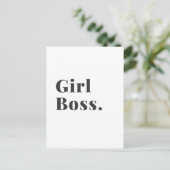 Girl Boss Babe Small Business Eigenaar Briefkaart (Staand voorkant)