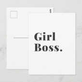Girl Boss Babe Small Business Eigenaar Briefkaart (Voorkant / Achterkant)