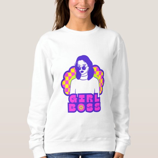Girl Boss Basic Sweatshirt  Witte Kleur  (Voorkant)