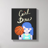 Girl Boss Basketbal Canvas Afdruk (Voorkant)