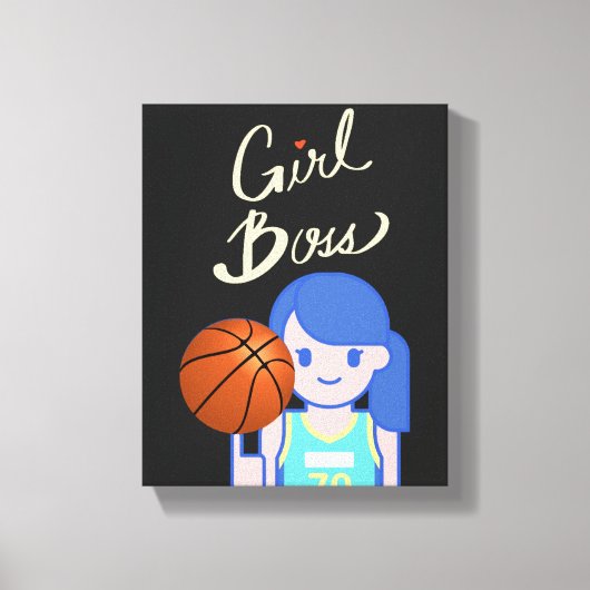 Girl Boss Basketbal Canvas Afdruk (Voorkant)
