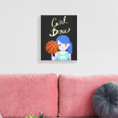 Girl Boss Basketbal Canvas Afdruk (Insitu (Woonkamer))