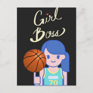 Girl Boss Basketball Briefkaart