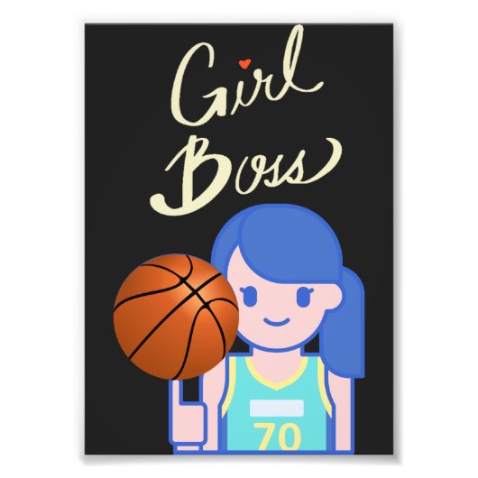 Girl Boss Basketball Foto Afdruk (Voorkant)