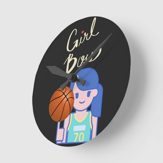 Girl Boss Basketball Ronde Klok (Hoek)