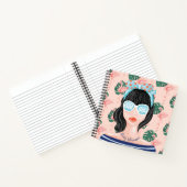 Girl Boss | Beach Beauty Retro Tropical Flamingo Notitieboek (Binnen)