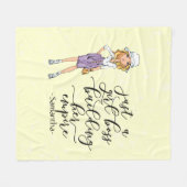 Girl Boss | Blonde Lady | Geel Fleece Deken (Voorkant (Horizontaal))