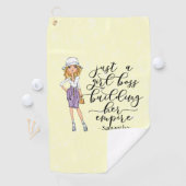 Girl Boss | Blonde Lady | Geel Golfhanddoek (Insitu)