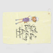 Girl Boss | Blonde Lady | Geel Golfhanddoek (Horizontaal)