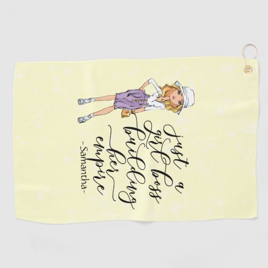 Girl Boss | Blonde Lady | Geel Golfhanddoek (Horizontaal)