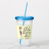 Girl Boss | Blonde Lady Glass | Geel Acryl Drinkbeker (Achterkant)