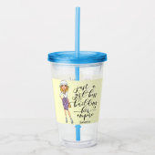 Girl Boss | Blonde Lady Glass | Geel Acryl Drinkbeker (Voorkant)