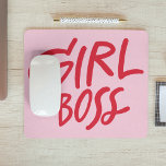 Girl Boss Bold Typography Red & Pink Feminine Muismat<br><div class="desc">Add a pop of confidence to your workspace with this bold Girl Boss mouse pad. Featuring striking red and pink feminine typography, it’s the perfect desk accessory for entrepreneurs, creatives, and anyone who loves a stylish reminder of their power. Chic, empowering, and practical—work like a true boss every day.</div>