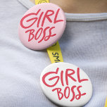 Girl Boss Bold Typography Red & Pink Feminine Ronde Button 3,2 Cm<br><div class="desc">Show off your confidence with this bold Girl Boss button. Featuring vibrant red and pink feminine typography,  it’s the perfect accessory for jackets,  bags,  or backpacks—adding a stylish and empowering touch wherever you go.</div>
