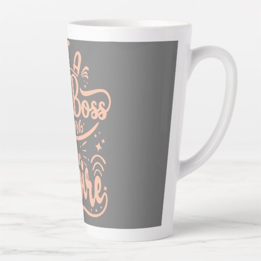 Girl Boss bouwt haar Empire Word Art Latte Mok (Rechts)