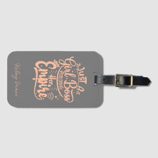 Girl Boss bouwt haar keizerrijk gepersonaliseerd Bagagelabel (Voorkant (horizontaal))