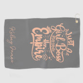 Girl Boss bouwt haar keizerrijk gepersonaliseerd Golfhanddoek (Horizontaal)