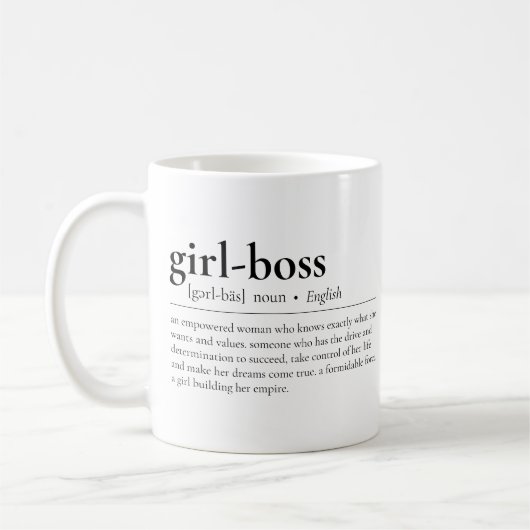 Girl-Boss Definition Modern Girl Boss Kantoor Koffiemok (Links)