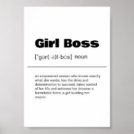 Girl Boss Definition Wall Art Print