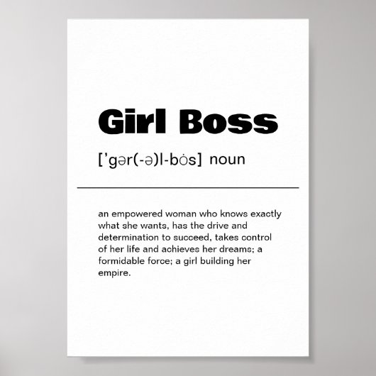 Girl Boss Definition Wall Art Print (Voorkant)