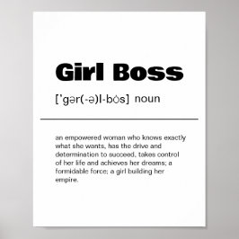 Girl Boss Definition Wall Art Print