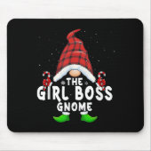 Girl Boss Gnome Buffalo Plaid Matching Family Chri Muismat (Voorkant)