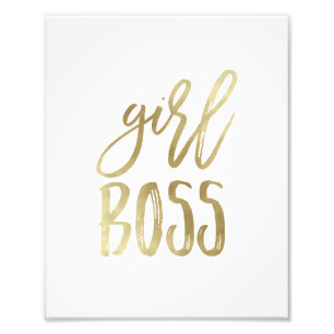 Girl Boss   Gold Art Print Foto Afdruk