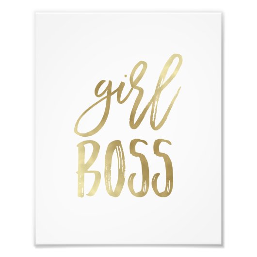 Girl Boss | Gold Art Print Foto Afdruk (Voorkant)