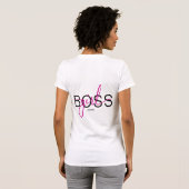 Girl Boss Hot Roze en Zwart T-shirt (Achterkant volledig)