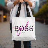 Girl Boss Hot Roze en Zwart Tote Bag