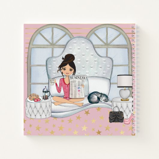 "Girl Boss HQ" - New Day Morning Pink Planner Notitieboek (Achterkant)