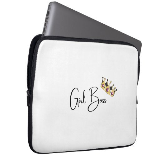 Girl Boss Laptop Hoesje Laptop Sleeve (Voorkant Rechts)