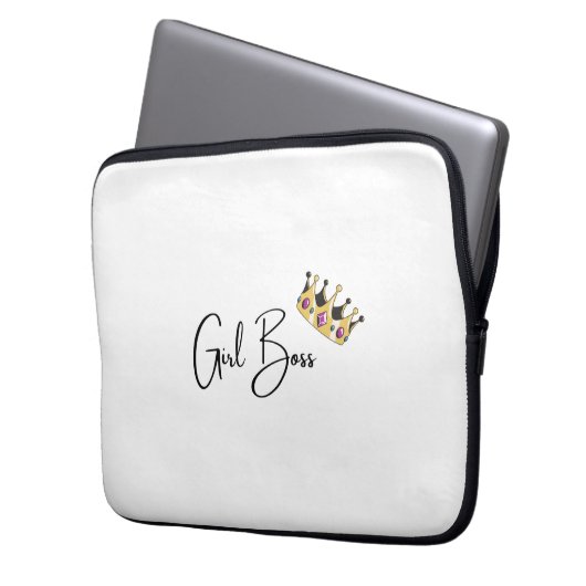 Girl Boss Laptop Hoesje Laptop Sleeve (Voorkant Links)