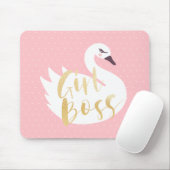 Girl Boss | Meisjes White Swan & Polka Dot Muismat (Met muis)