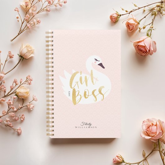 Girl Boss | Meisjes White Swan & Polka Dot Planner