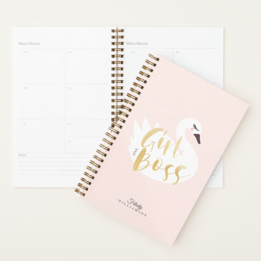 Girl Boss | Meisjes White Swan & Polka Dot Planner (Display)