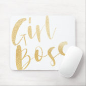 Girl Boss | Minimalistisch penseelhandschrift Muismat (Met muis)