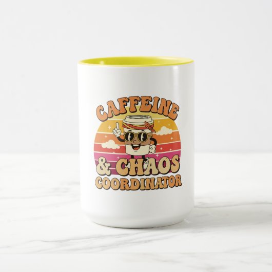 Girl Boss Mug Caffeine & Chaos Coordinator Cup. Mok (Midden)